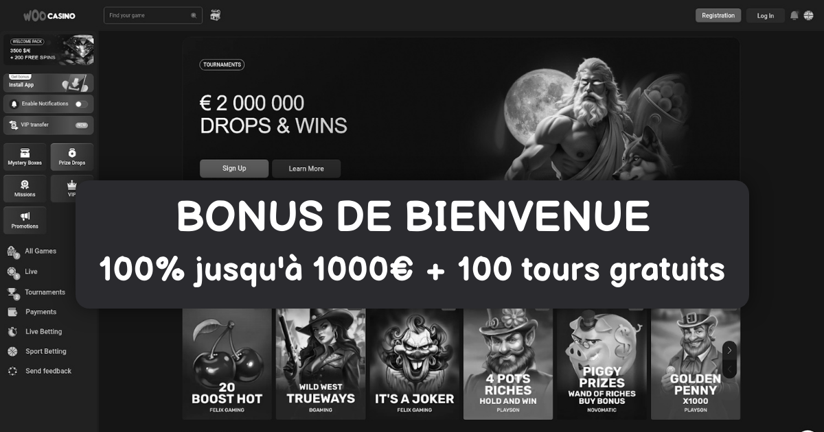 Woo Casino welcome bonus